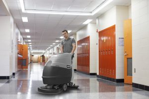 Cleaning school hallways
