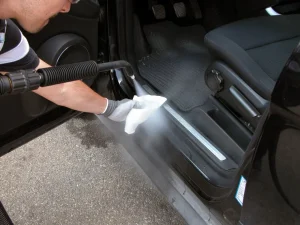 Steam Cleaning inside a car