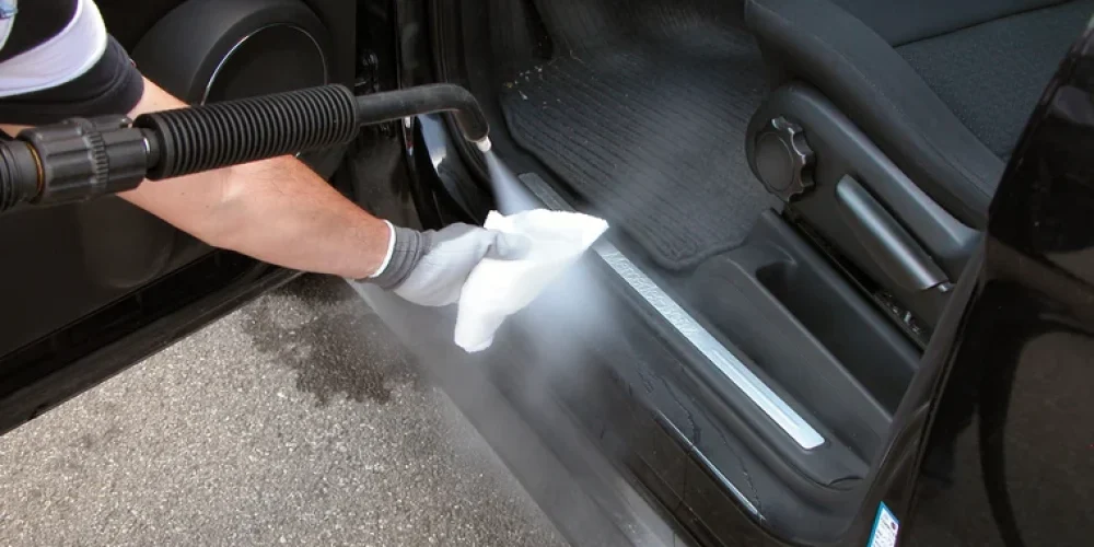 Steam Cleaning inside a car