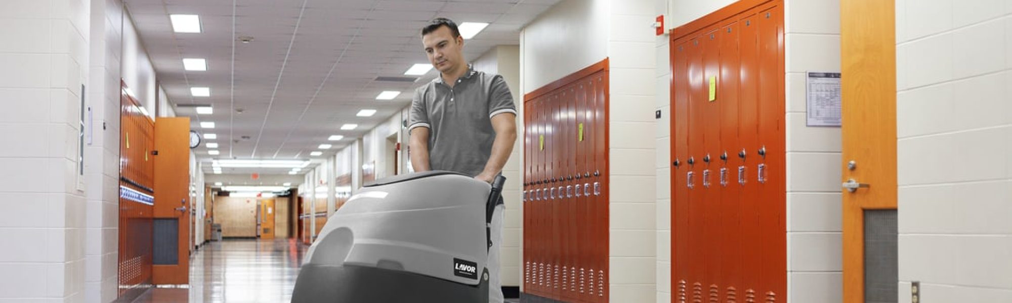 Cleaning school hallways